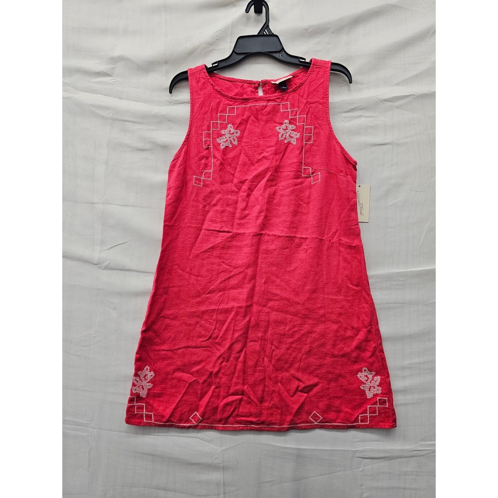 Universal Thread Womens Embroidered Shift Dress Pink Linen Blend Size Medium